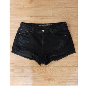 AE black jean high waisted shorts